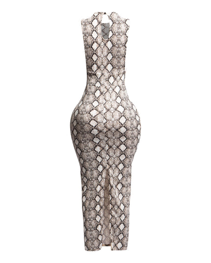 Snakeskin print maxi dress - Muvin 