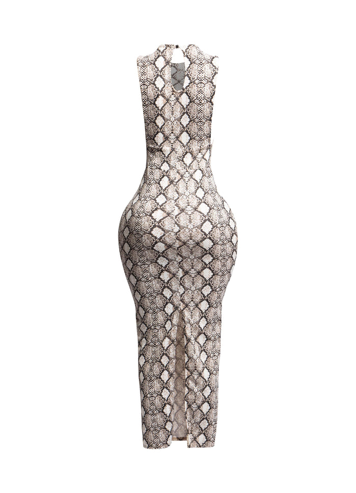 Snakeskin print maxi dress - Muvin 