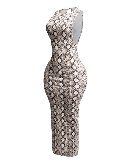 Snakeskin print maxi dress - Muvin 