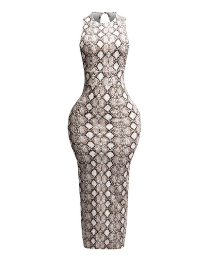 Snakeskin print maxi dress - Muvin 