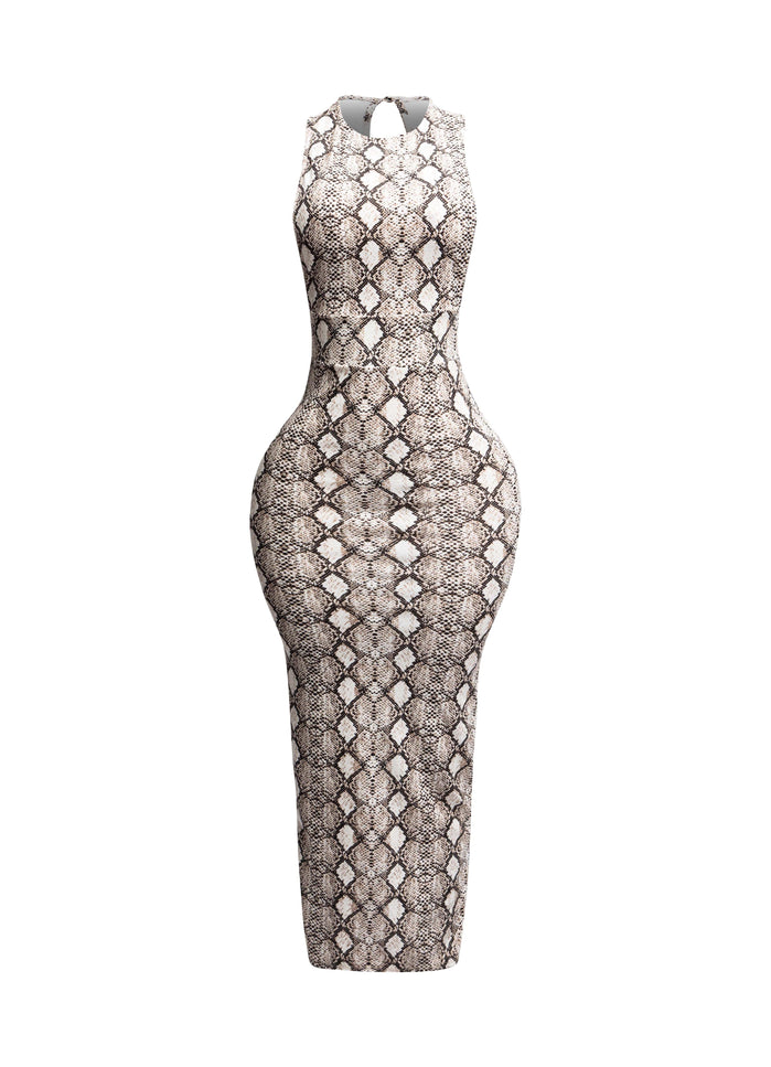 Snakeskin print maxi dress - Muvin 