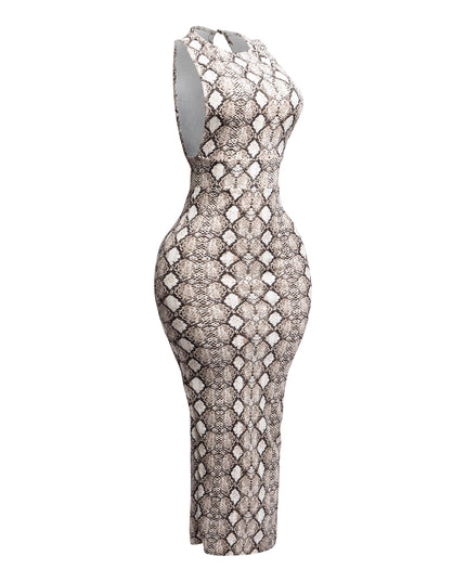 Snakeskin print maxi dress - Muvin 