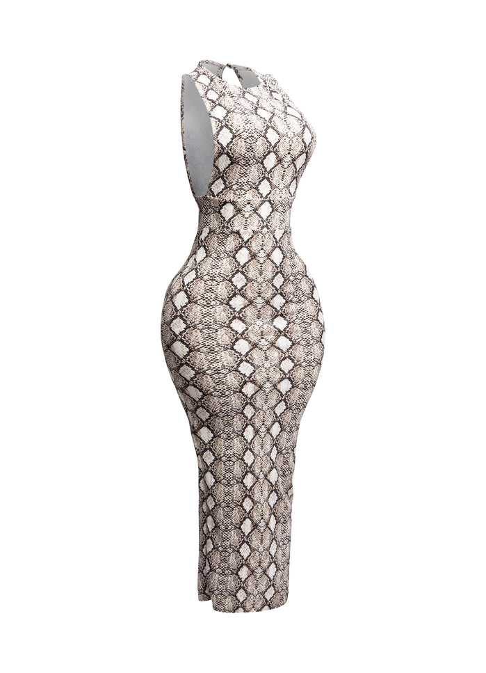 Snakeskin print maxi dress - Muvin 