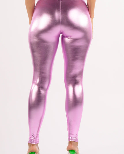 Shiny metallic leggings - Muvin 