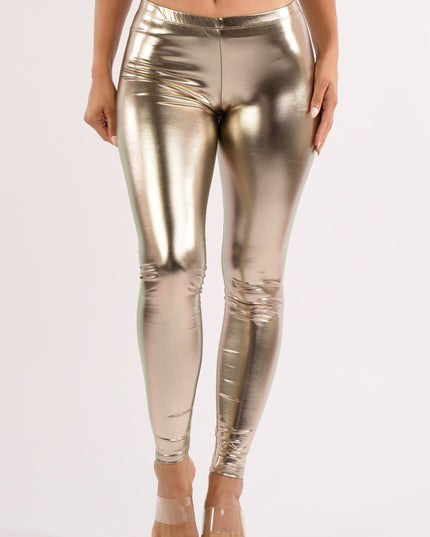 Shiny metallic leggings - Muvin 