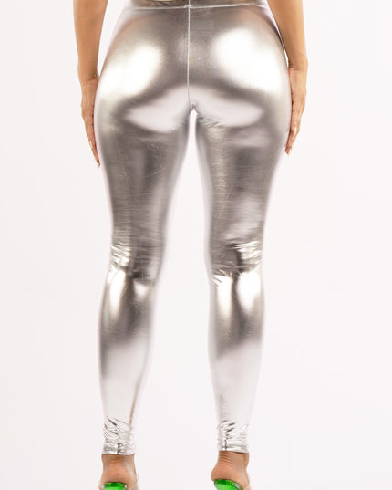 Shiny metallic leggings - Muvin 
