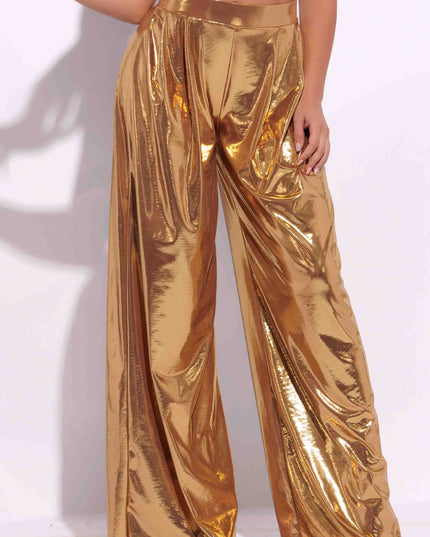 Metallic wide leg pants - Muvin 