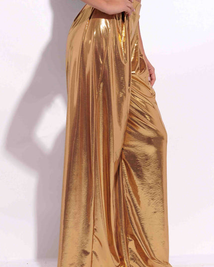 Metallic wide leg pants - Muvin 