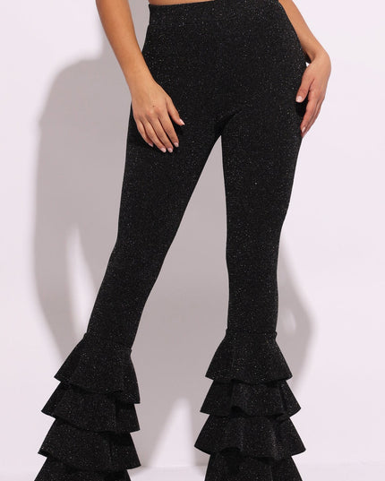 Layered ruffle flare pants - Muvin 