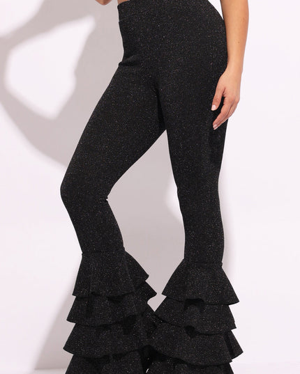 Layered ruffle flare pants - Muvin 