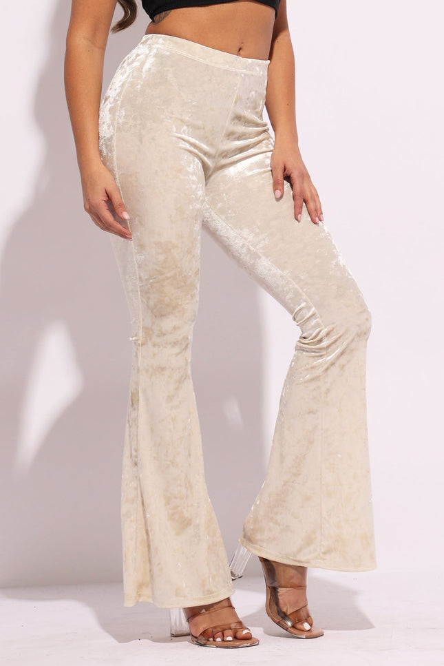 Crushed Velvet Flared Pants - Muvin 