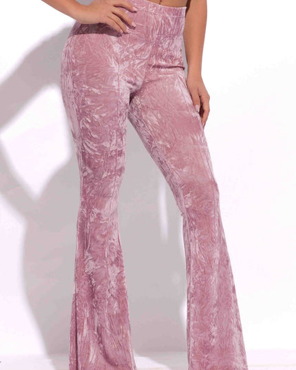 Crushed Velvet Flared Pants - Muvin 