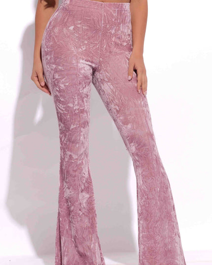 Crushed Velvet Flared Pants - Muvin 