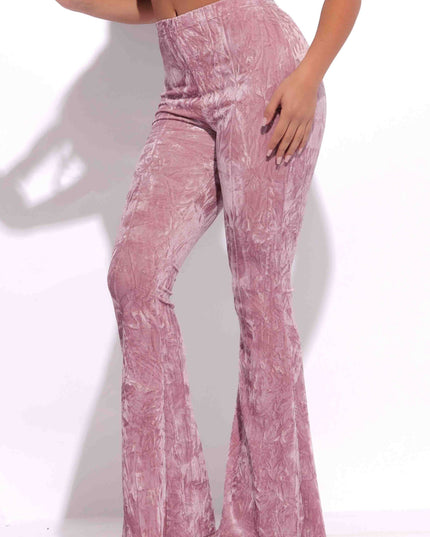 Crushed Velvet Flared Pants - Muvin 