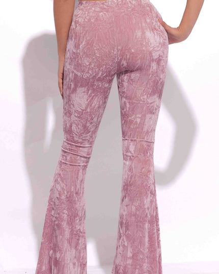Crushed Velvet Flared Pants - Muvin 