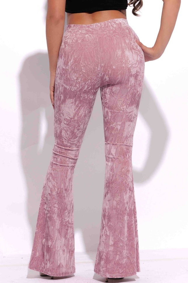Crushed Velvet Flared Pants - Muvin 