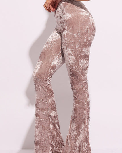 Crushed Velvet Flared Pants - Muvin 