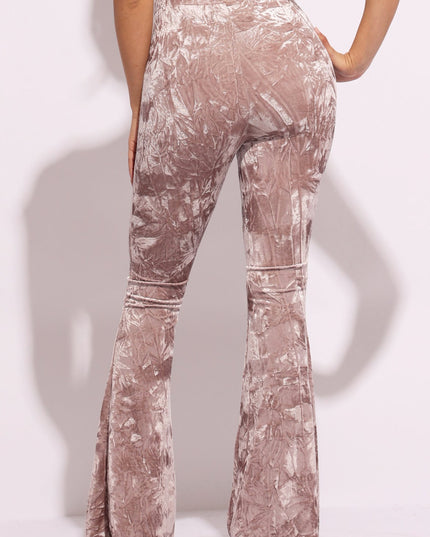 Crushed Velvet Flared Pants - Muvin 