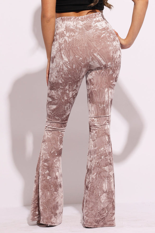 Crushed Velvet Flared Pants - Muvin 