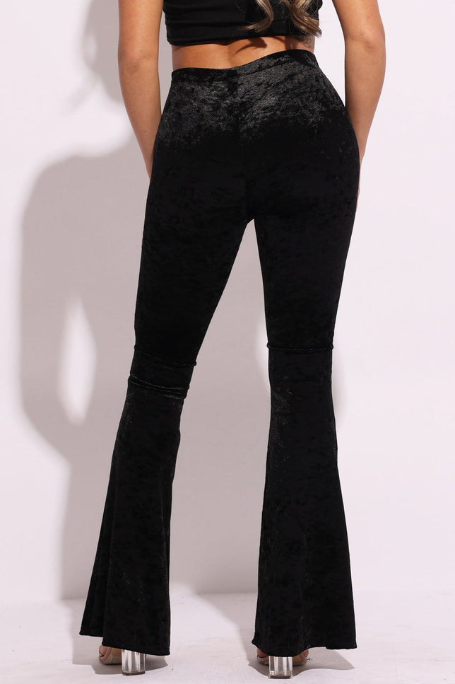 Crushed Velvet Flared Pants - Muvin 