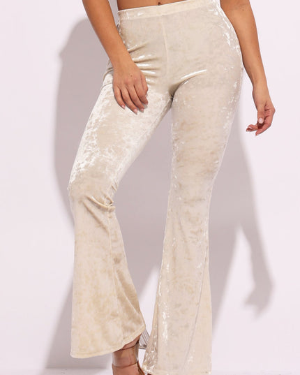 Crushed Velvet Flared Pants - Muvin 