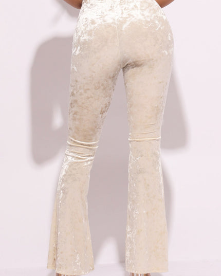 Crushed Velvet Flared Pants - Muvin 