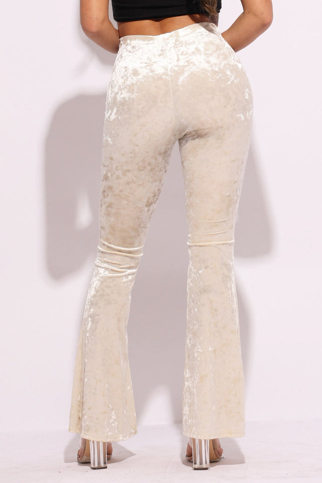 Crushed Velvet Flared Pants - Muvin 