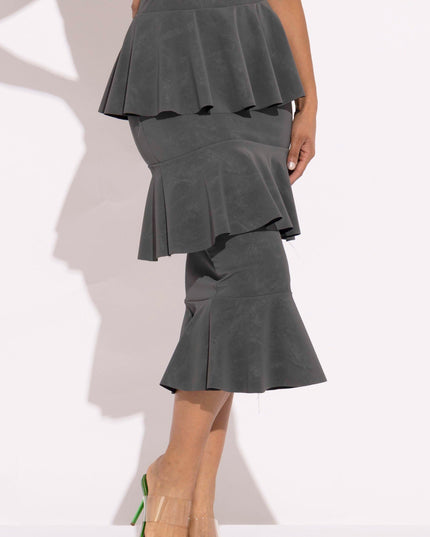 Layered ruffle midi skirt - Muvin 