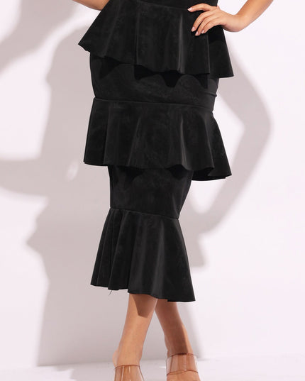 Layered ruffle midi skirt - Muvin 