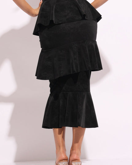 Layered ruffle midi skirt - Muvin 