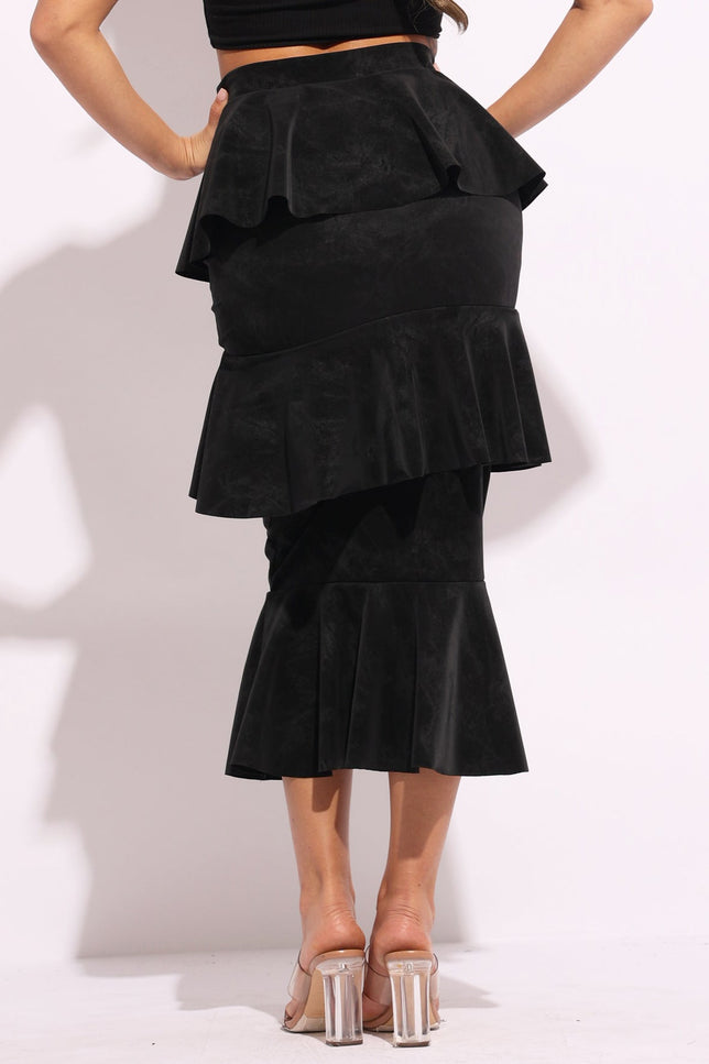 Layered ruffle midi skirt - Muvin 