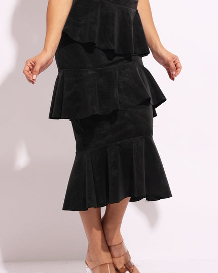 Layered ruffle midi skirt - Muvin 