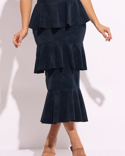 Layered ruffle midi skirt - Muvin 