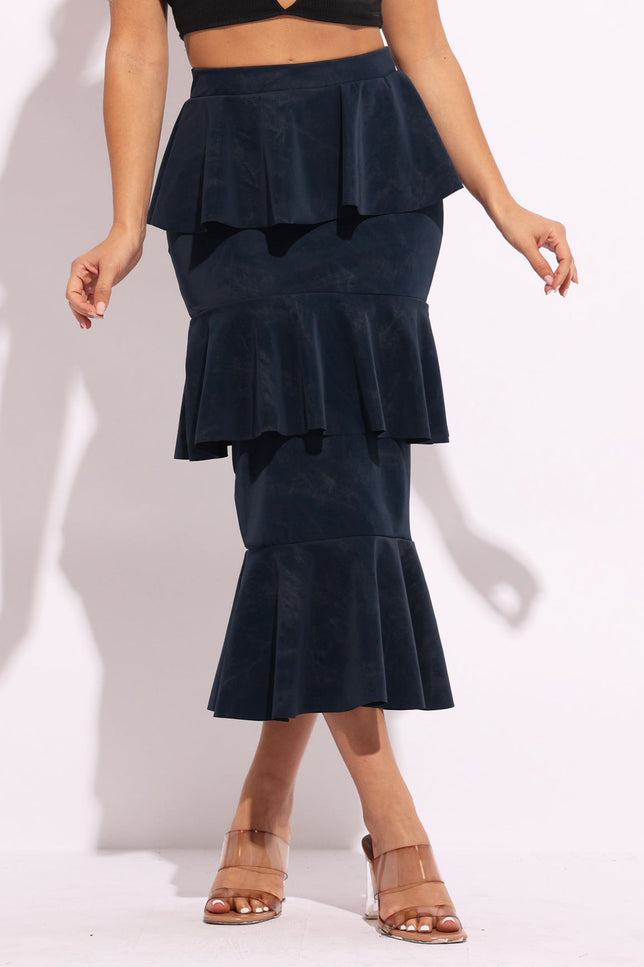 Layered ruffle midi skirt - Muvin 