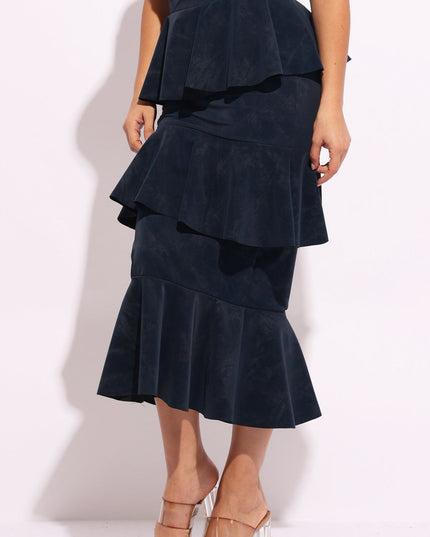 Layered ruffle midi skirt - Muvin 
