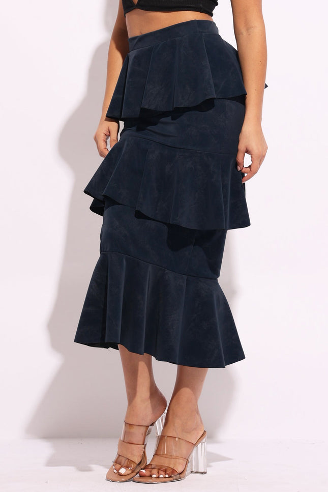 Layered ruffle midi skirt - Muvin 