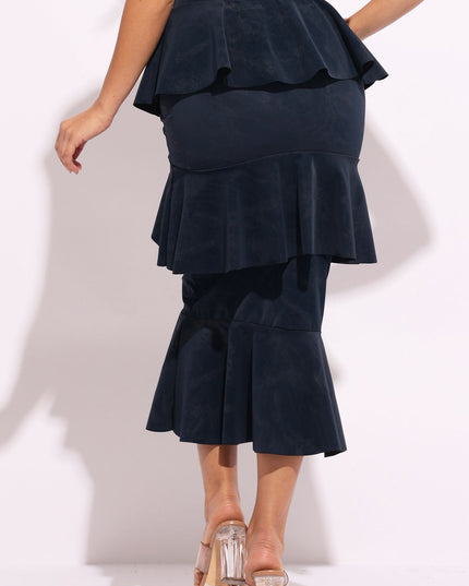 Layered ruffle midi skirt - Muvin 