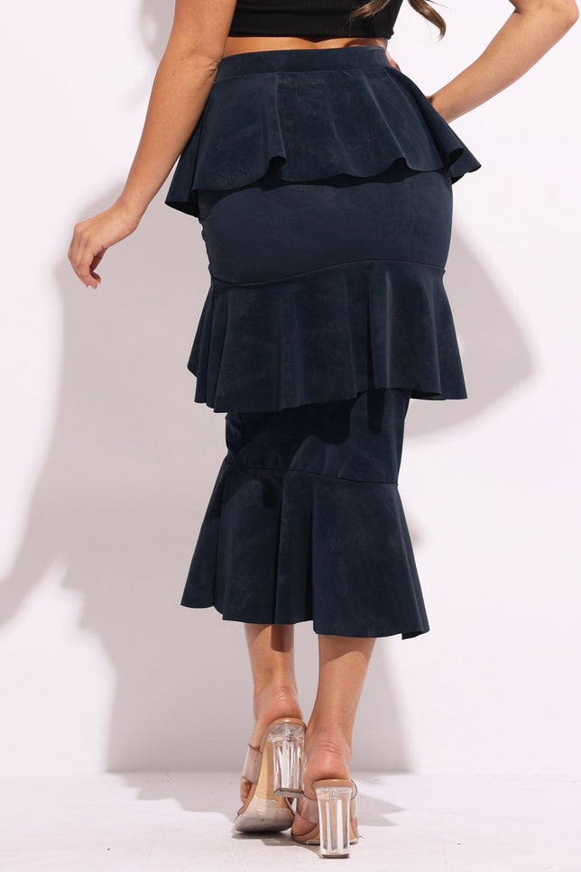 Layered ruffle midi skirt - Muvin 