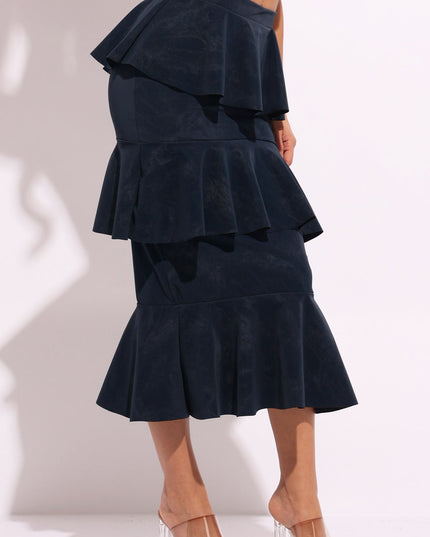 Layered ruffle midi skirt - Muvin 