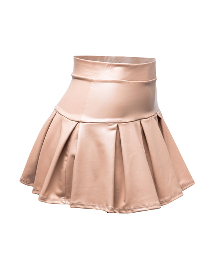 Pleated PU mini skirt - Muvin 