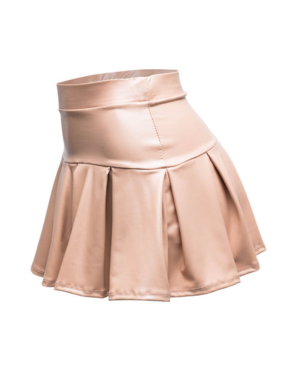 Pleated PU mini skirt - Muvin 