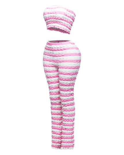 Popcorn Fabric Tube Top And Pants set - Muvin 