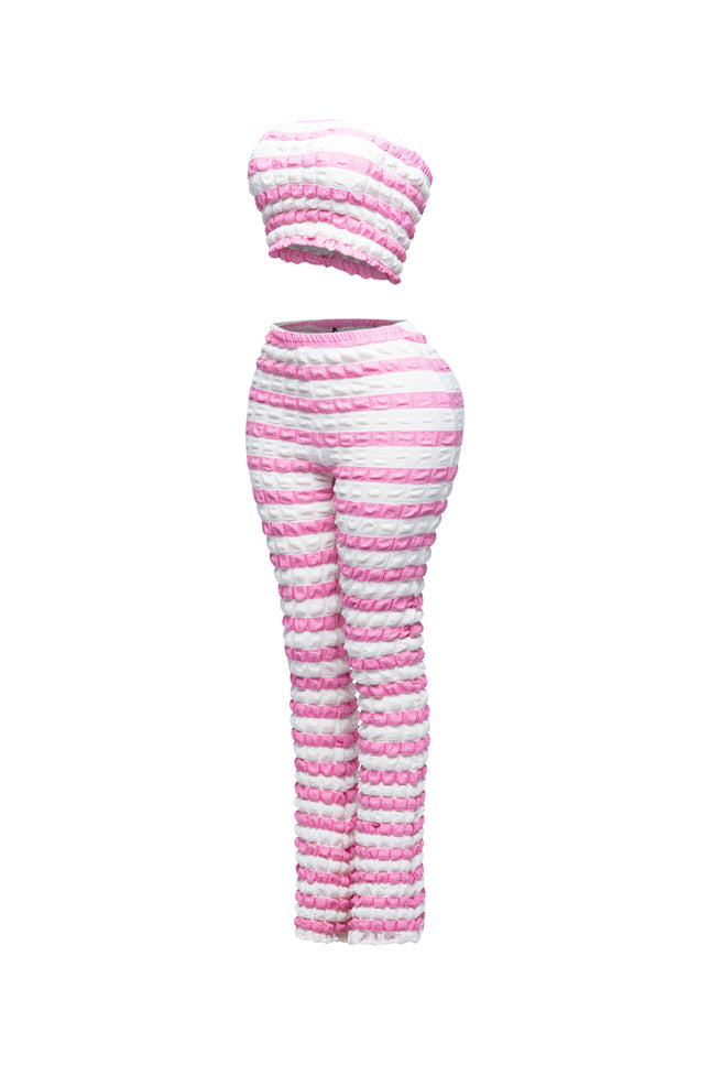 Popcorn Fabric Tube Top And Pants set - Muvin 