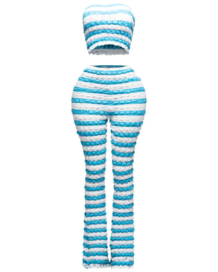 Popcorn Fabric Tube Top And Pants set - Muvin 