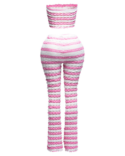 Popcorn Fabric Tube Top And Pants set - Muvin 