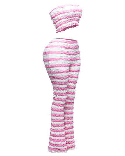 Popcorn Fabric Tube Top And Pants set - Muvin 