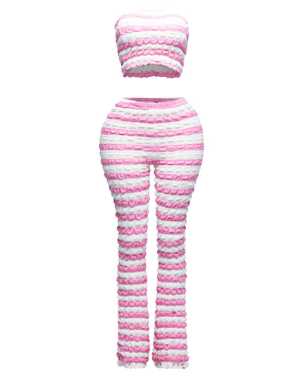 Popcorn Fabric Tube Top And Pants set - Muvin 