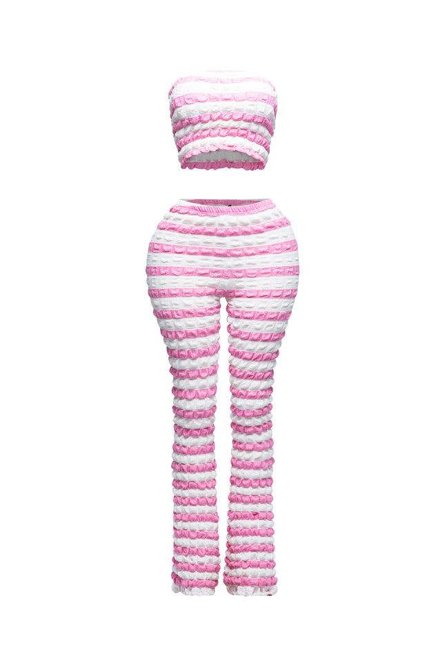 Popcorn Fabric Tube Top And Pants set - Muvin 