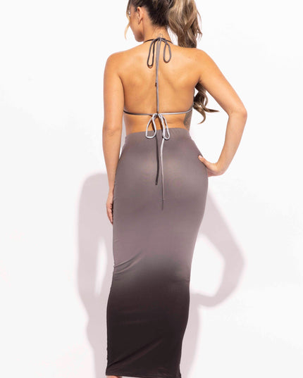 Halter backless top and maxi skirt set - Muvin 