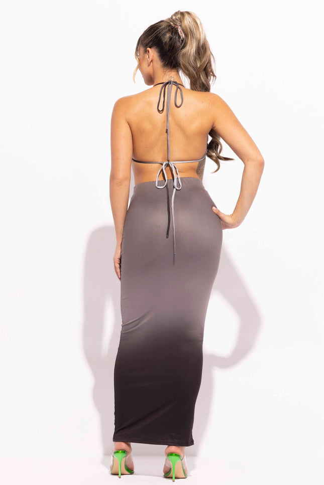 Halter backless top and maxi skirt set - Muvin 
